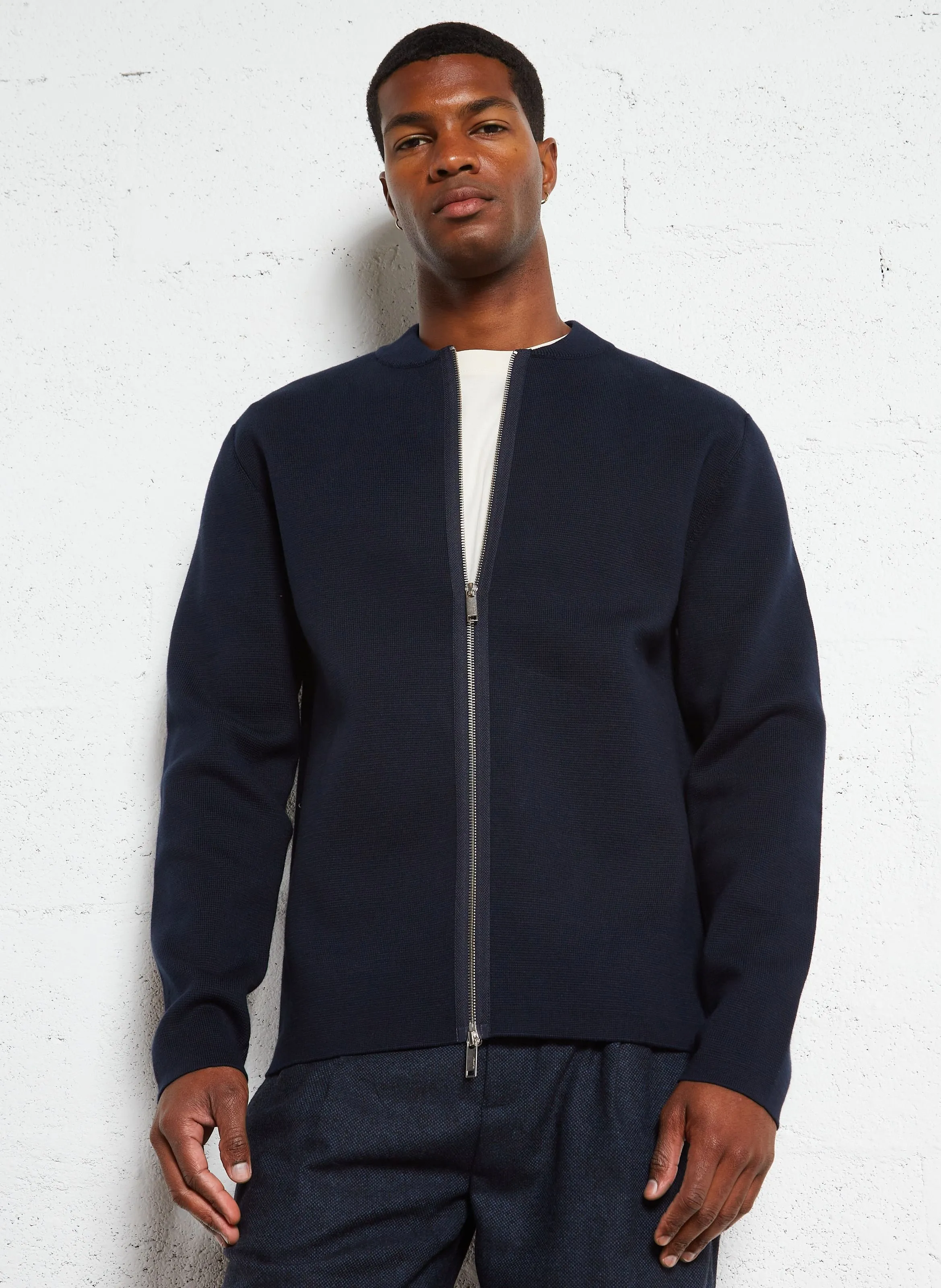  SELECTED   MIKE - Gilet collo teddy in misto cotone biologico | Blu