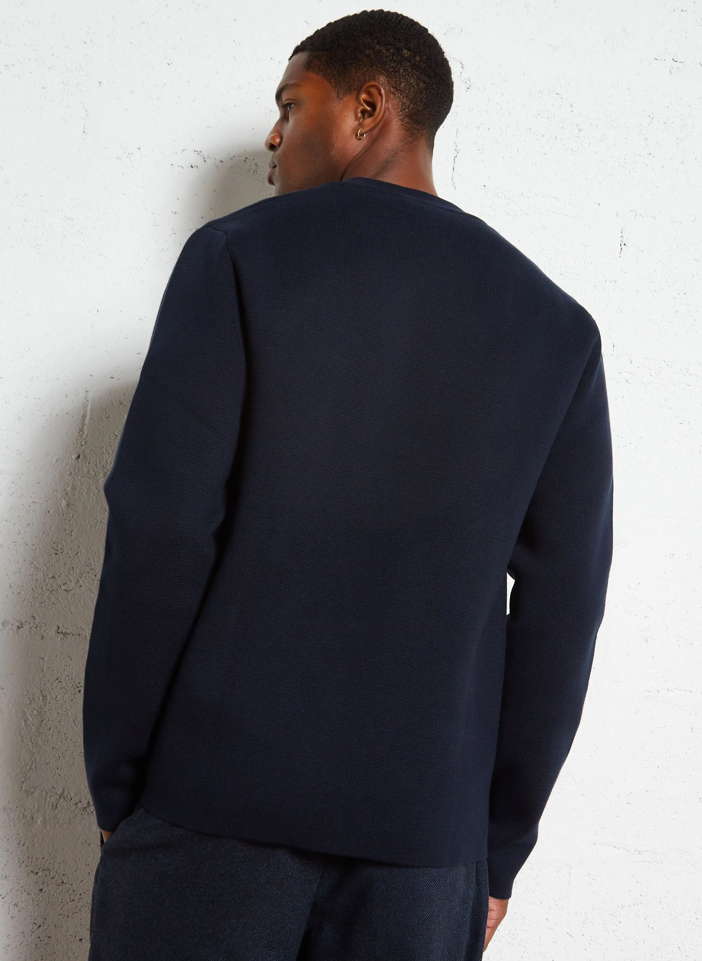  SELECTED   MIKE - Gilet collo teddy in misto cotone biologico | Blu