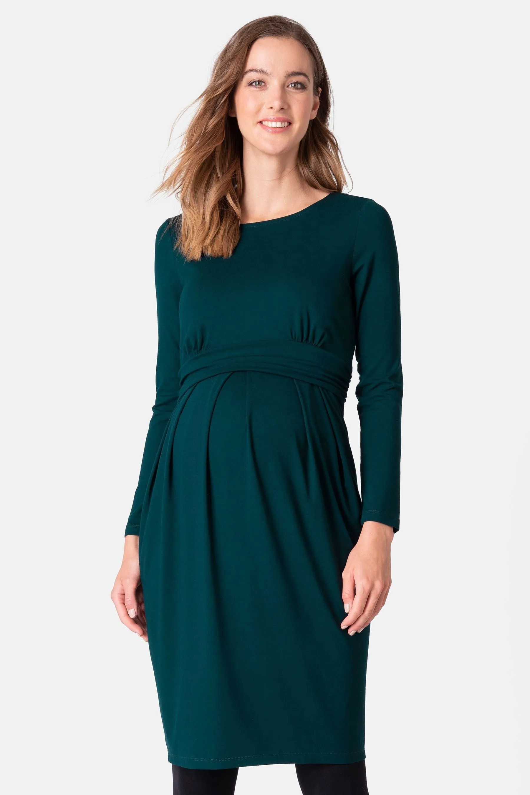 Seraphine Verde - Abito premaman e per allattamento a pieghe