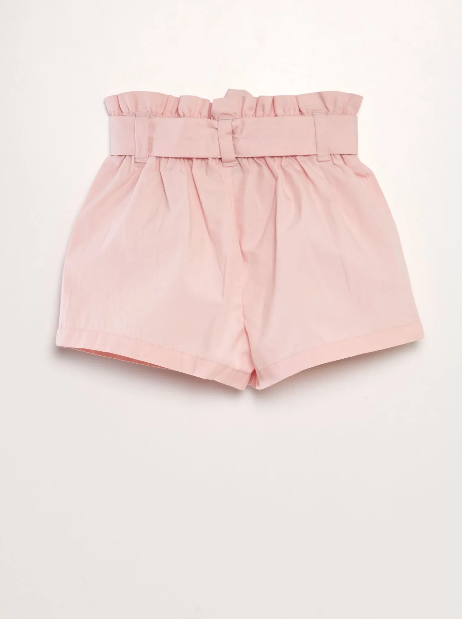 Shorts con cintura in popeline - ROSA