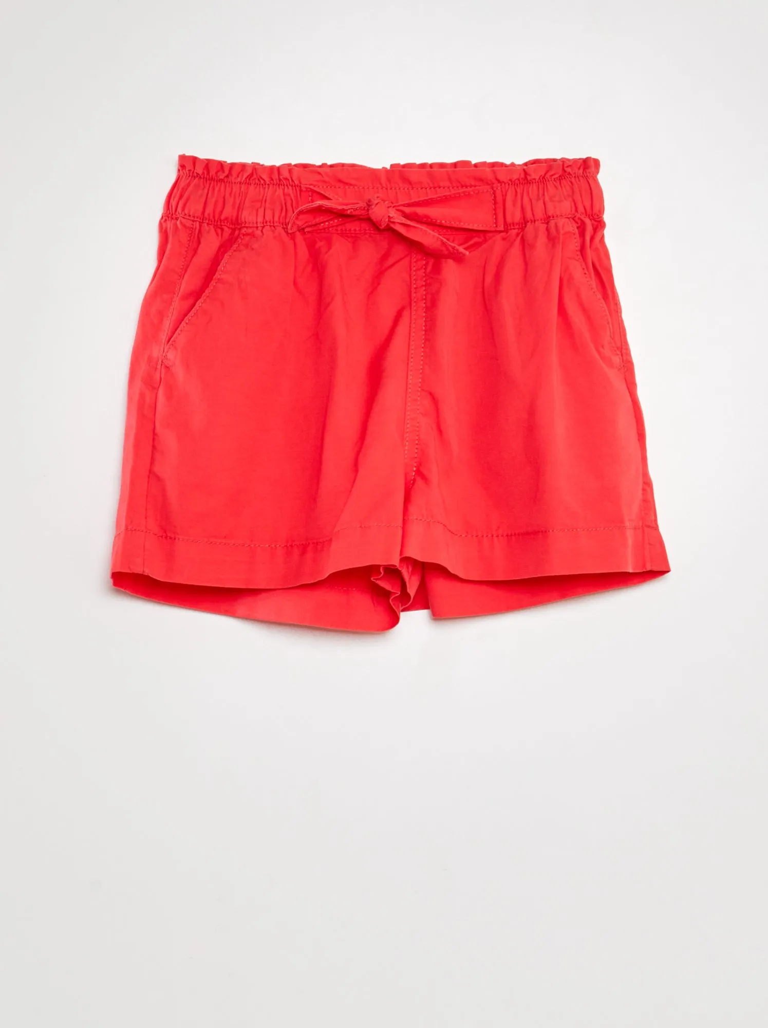 Shorts paperbag con cintura - ROSA