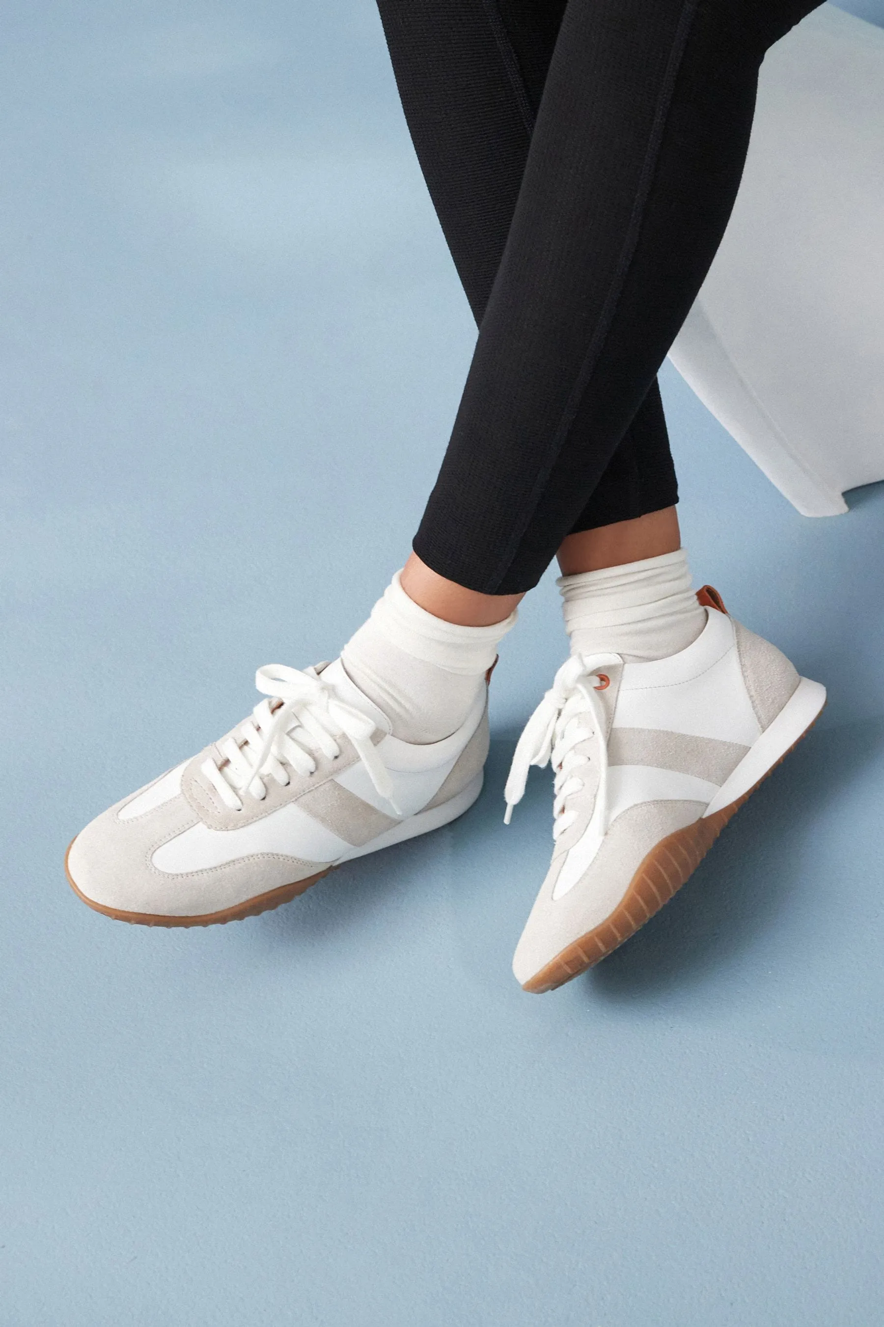 Signature - Scarpe da ginnastica rétro in pelle con suola slim