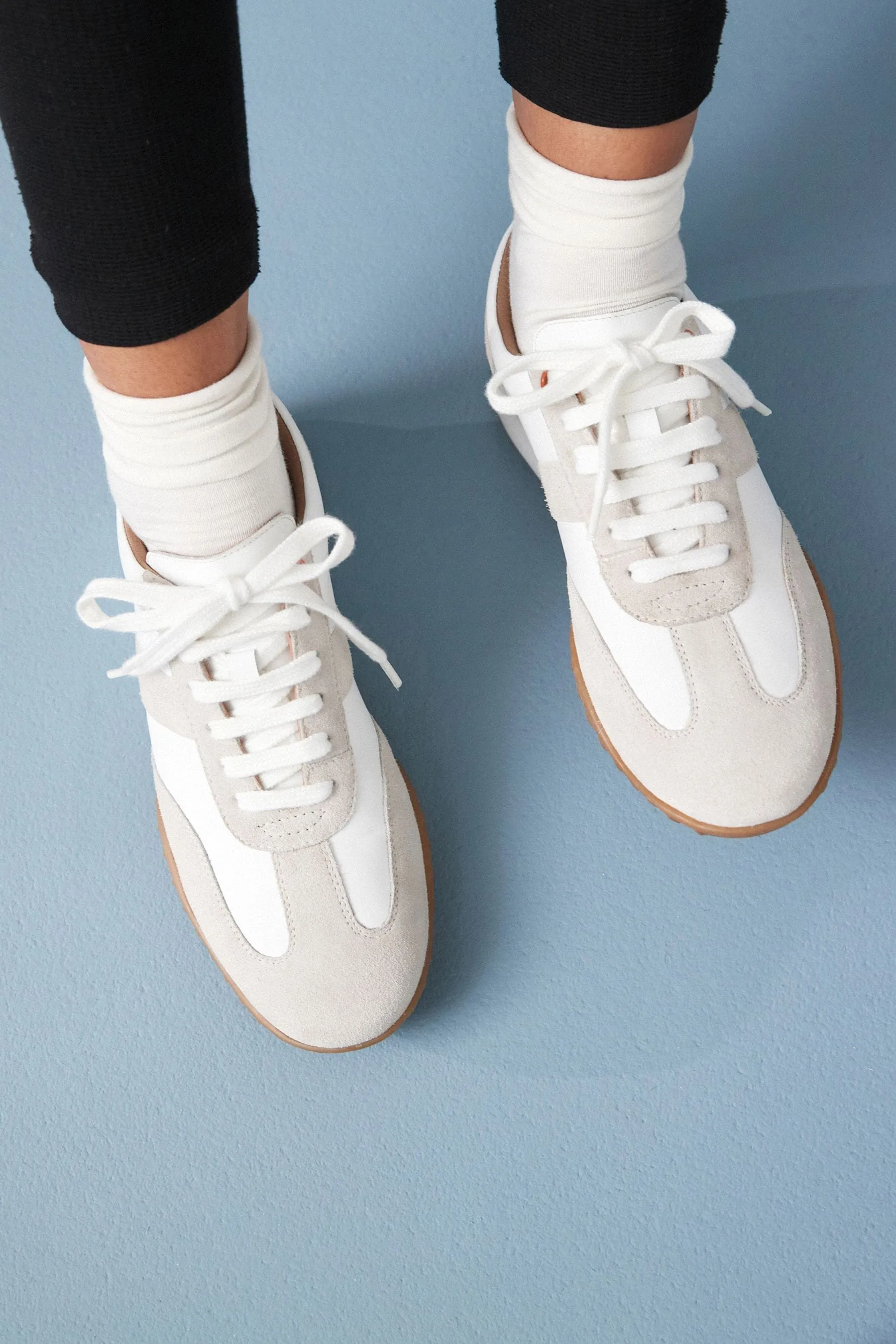 Signature - Scarpe da ginnastica rétro in pelle con suola slim
