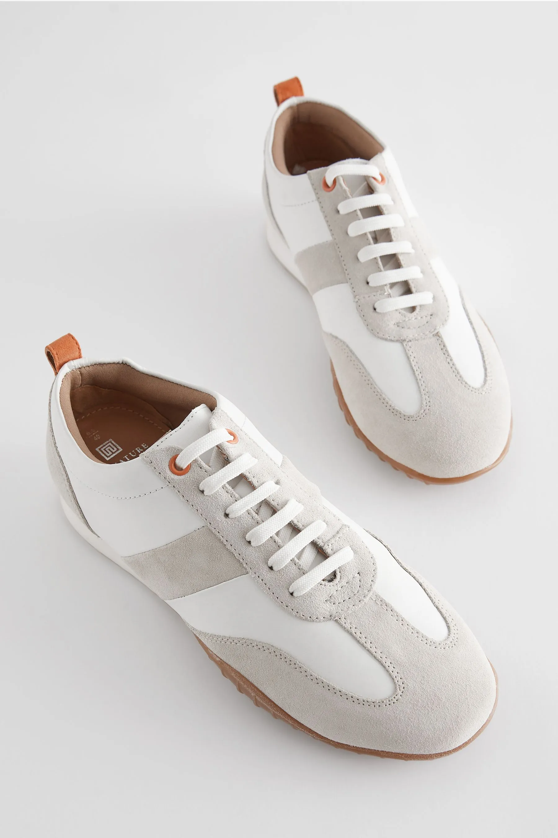 Signature - Scarpe da ginnastica rétro in pelle con suola slim