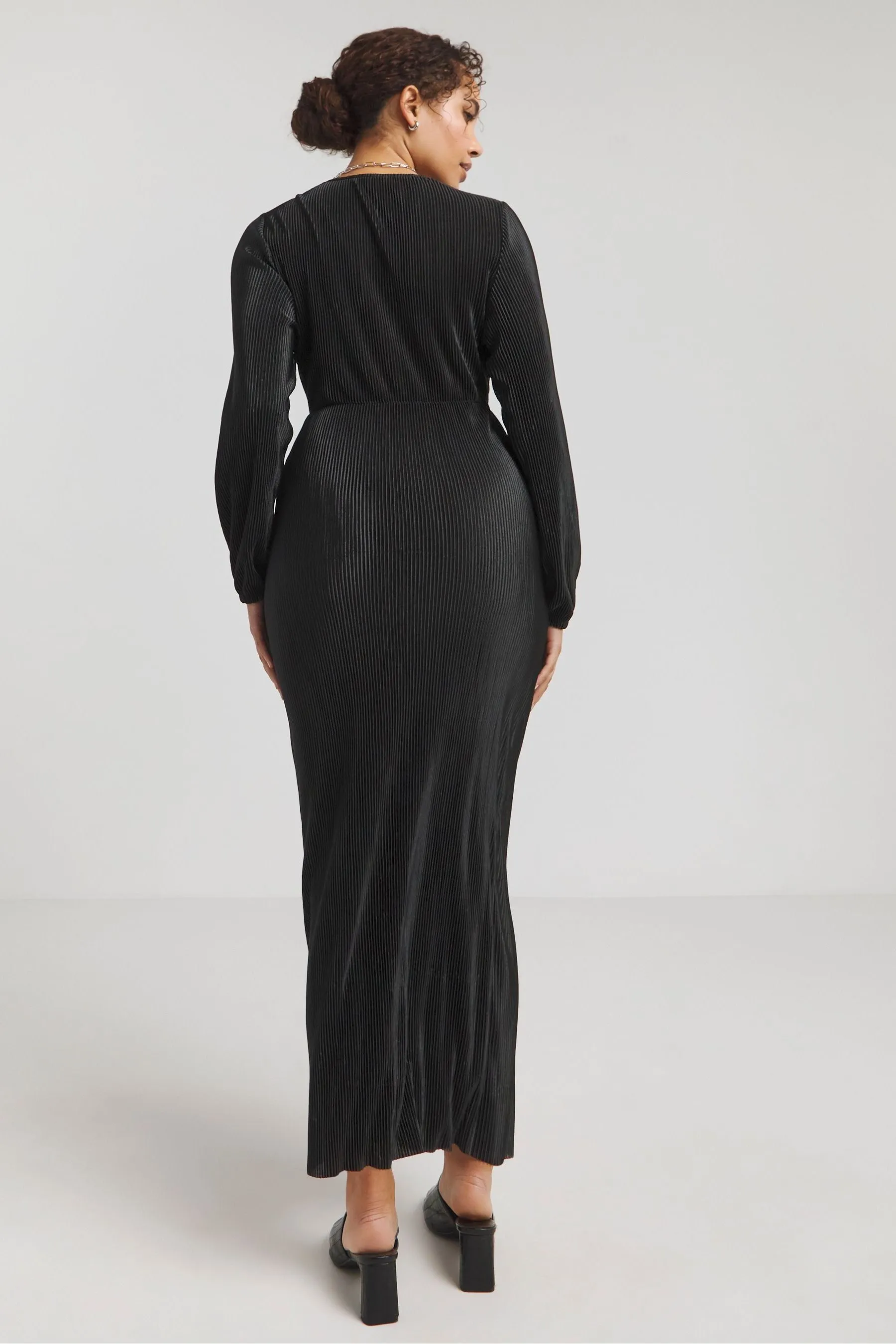 Simply Be - Abito midi a pieghe con nodo sul davanti