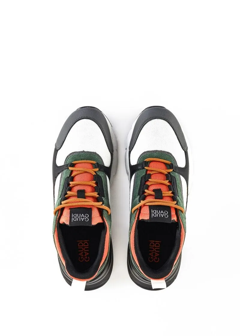 Sneaker in pelle e mesh