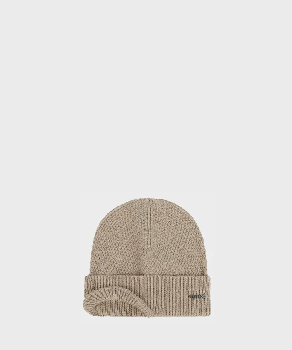 Stetson Beanie berretto a maglia in lana Merino, beige sand
