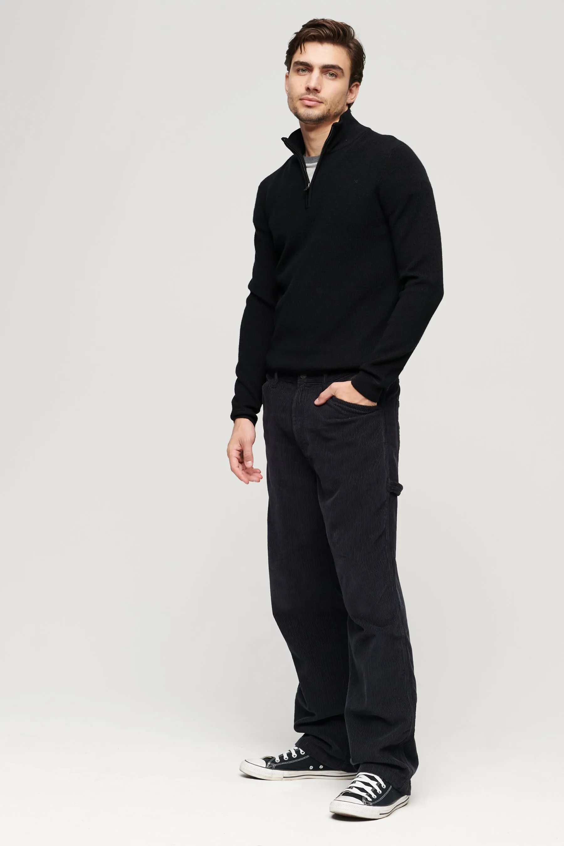 Superdry - Maglia in lana merino con zip corta    
