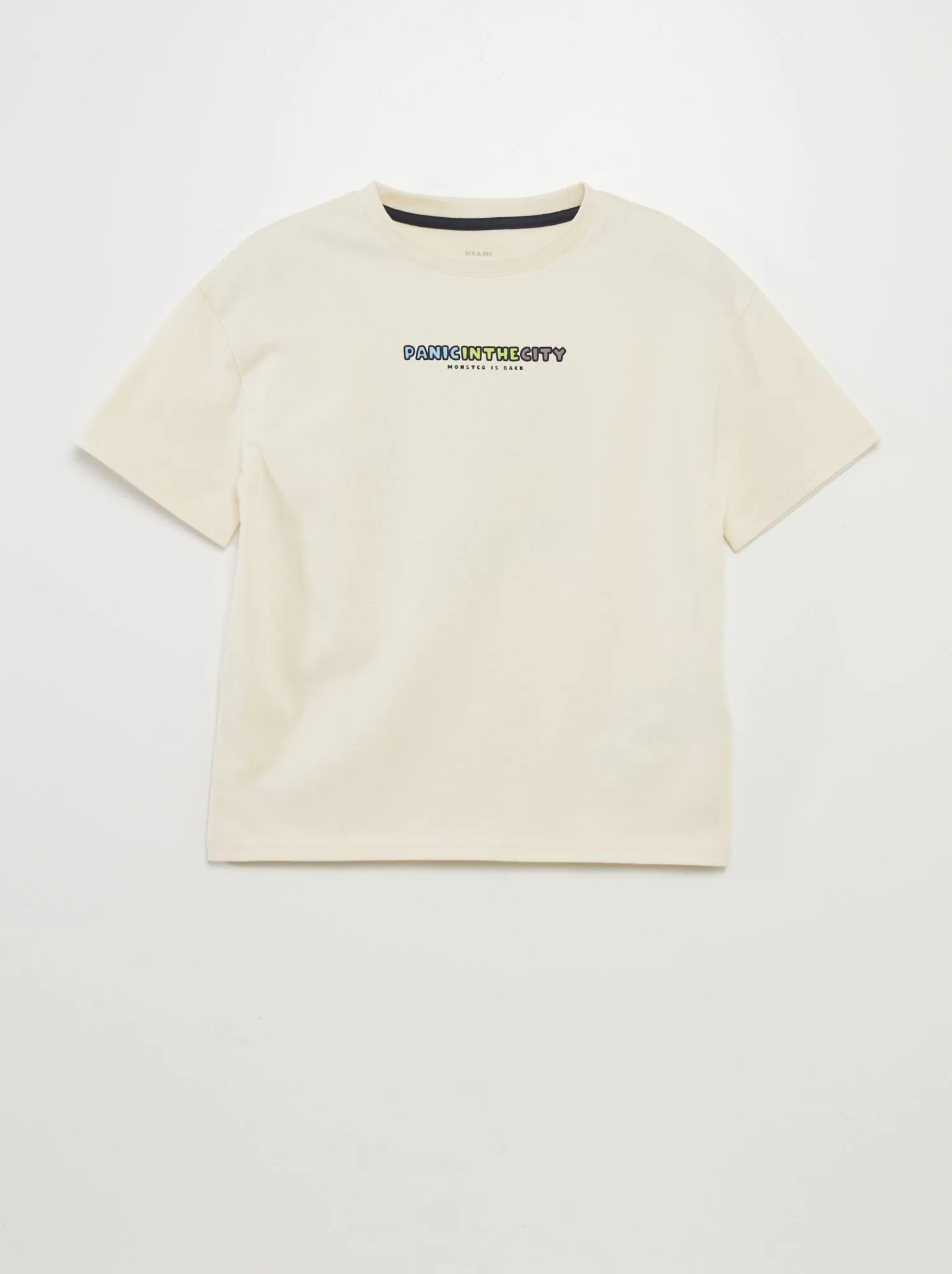 T-shirt ampia stampata davanti e dietro - BIANCO