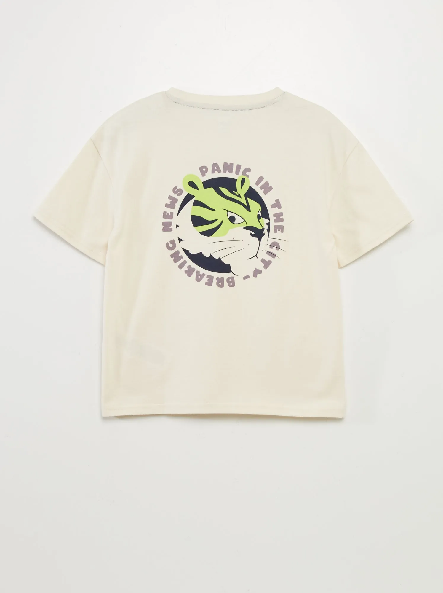 T-shirt ampia stampata davanti e dietro - BIANCO