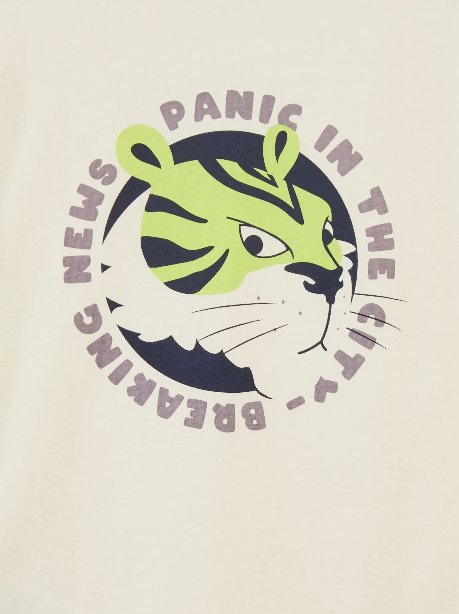 T-shirt ampia stampata davanti e dietro - BIANCO