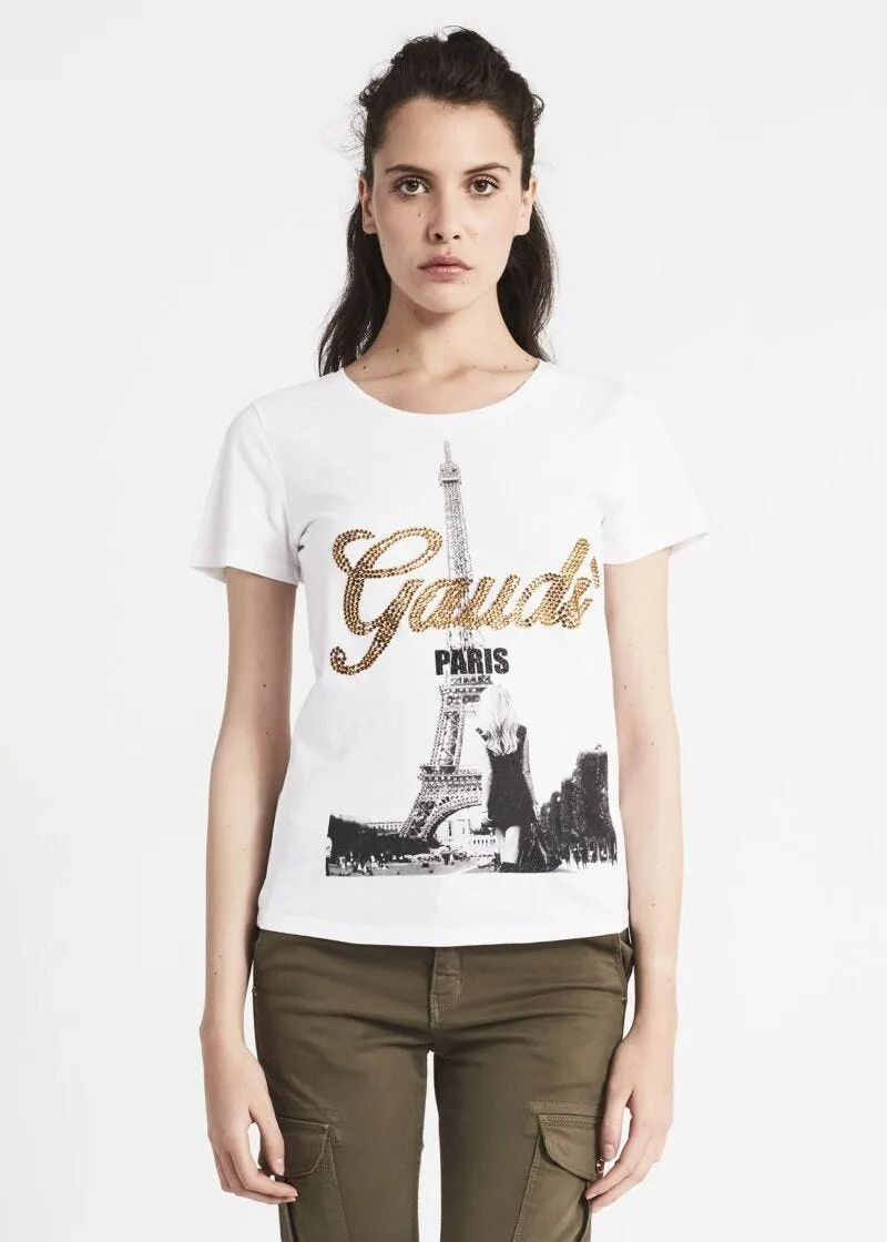 T-shirt con stampa Parigi