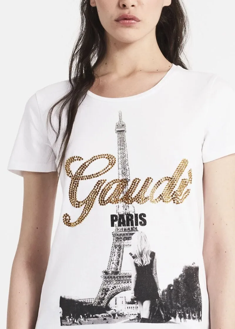 T-shirt con stampa Parigi