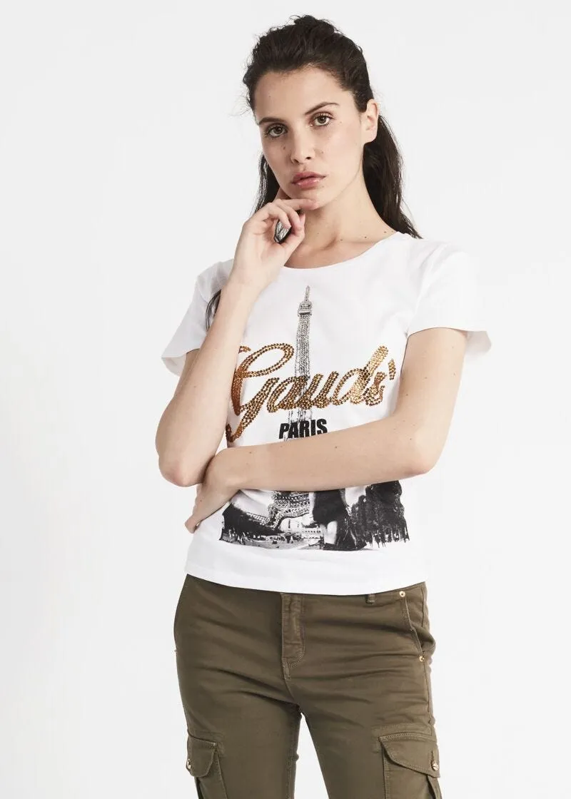 T-shirt con stampa Parigi