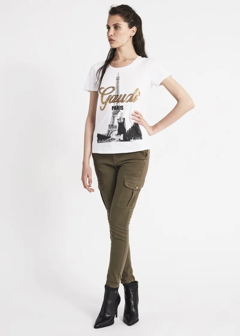 T-shirt con stampa Parigi