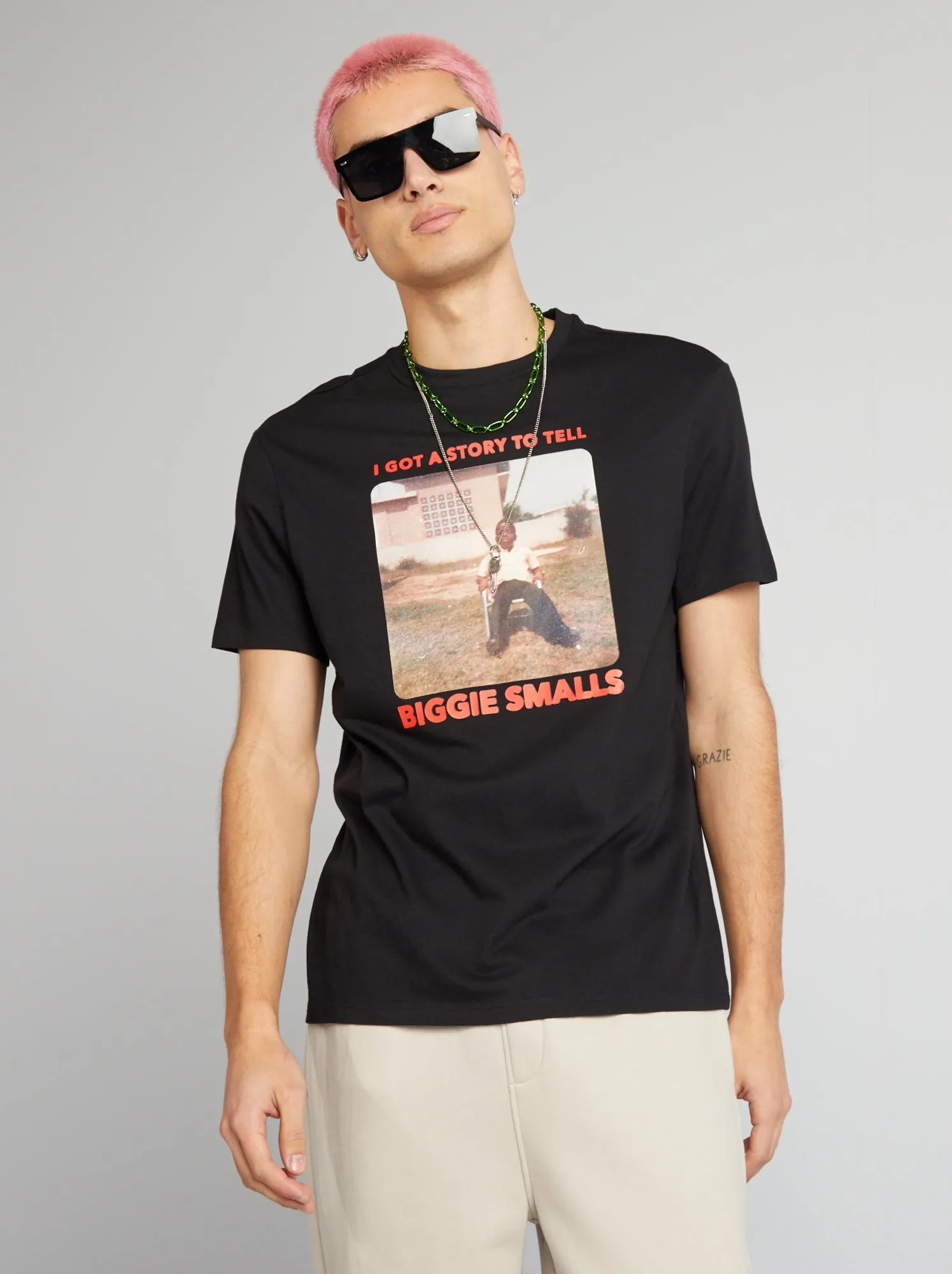 T-shirt con stampa 'Biggie Smalls' - nero