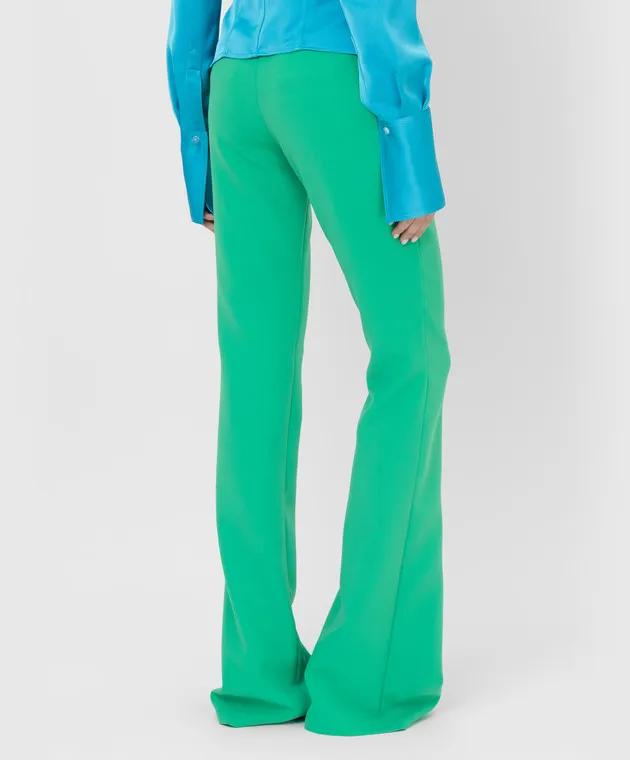 The Attico Pantaloni a zampa verde Rachel 221WCP63E043
