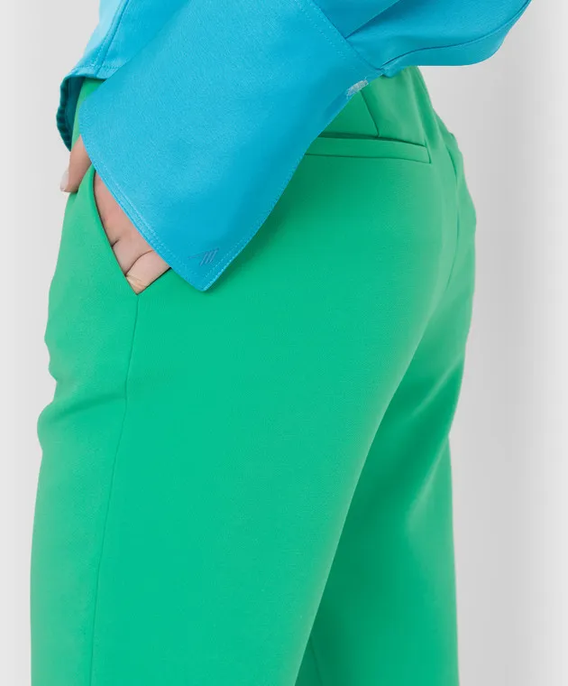 The Attico Pantaloni a zampa verde Rachel 221WCP63E043