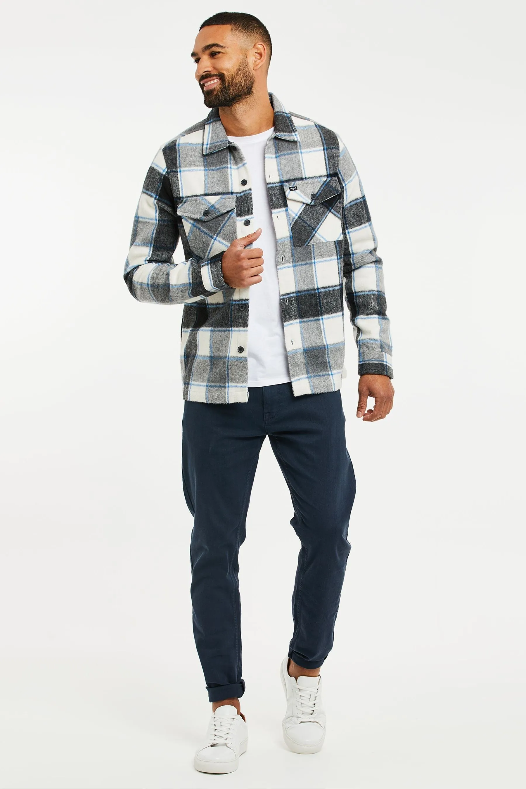 Threadbare - Giacca stile camicia A quadri spazzolata