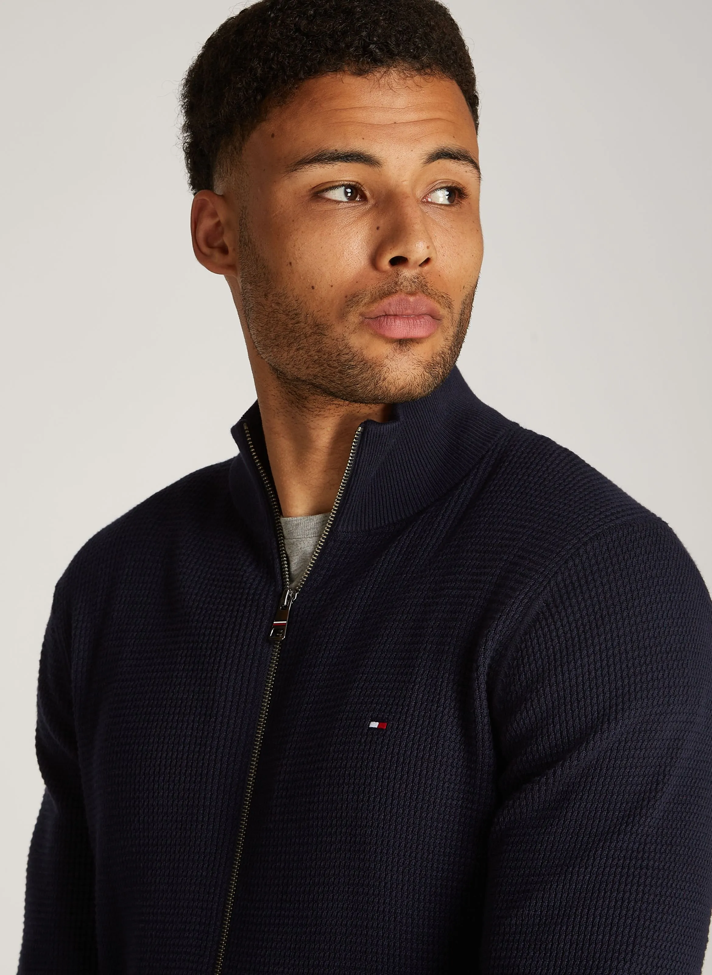  TOMMY HILFIGER   Gilet diritto con collo alto in cotone organico | Blu