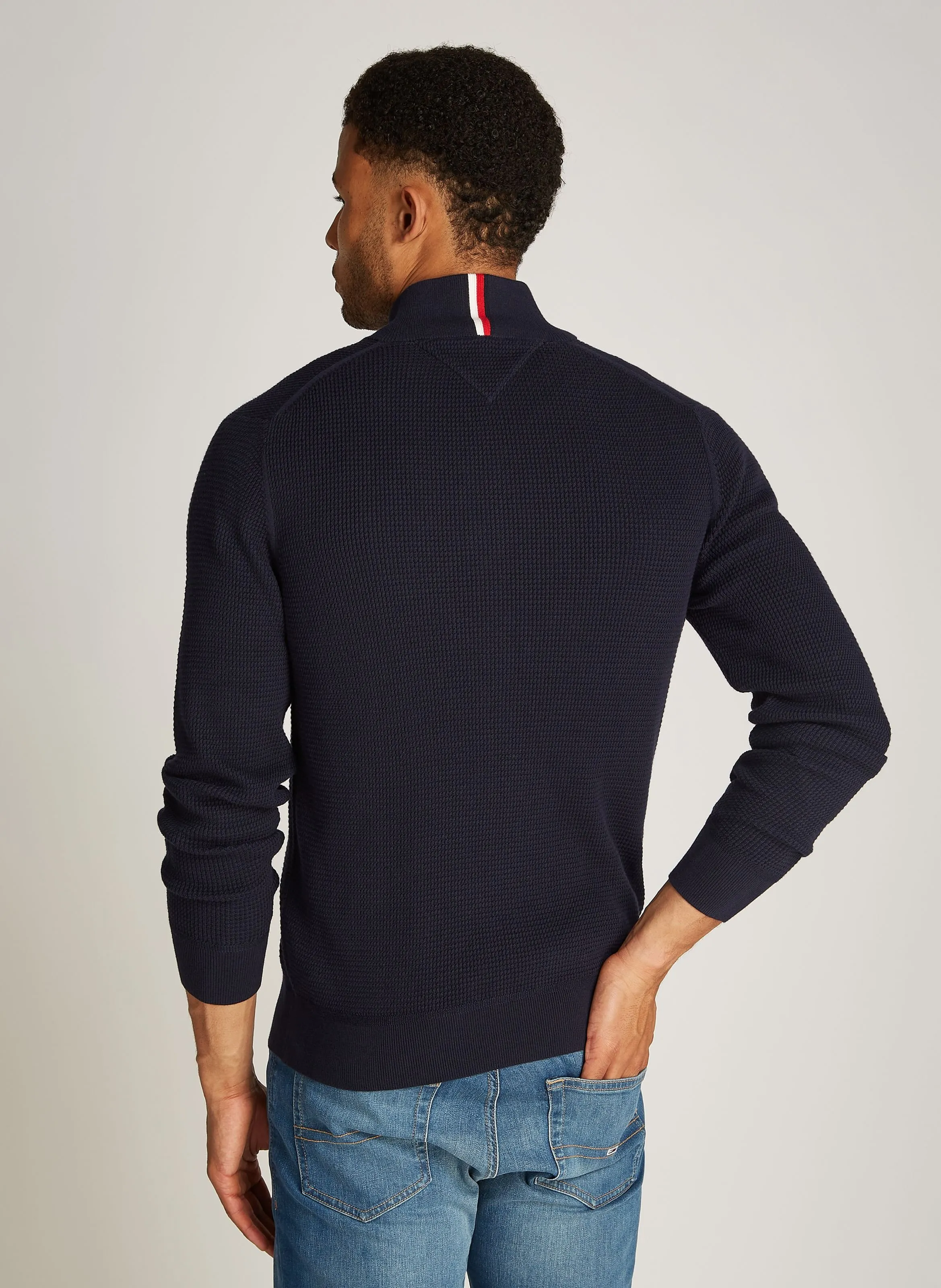  TOMMY HILFIGER   Gilet diritto con collo alto in cotone organico | Blu