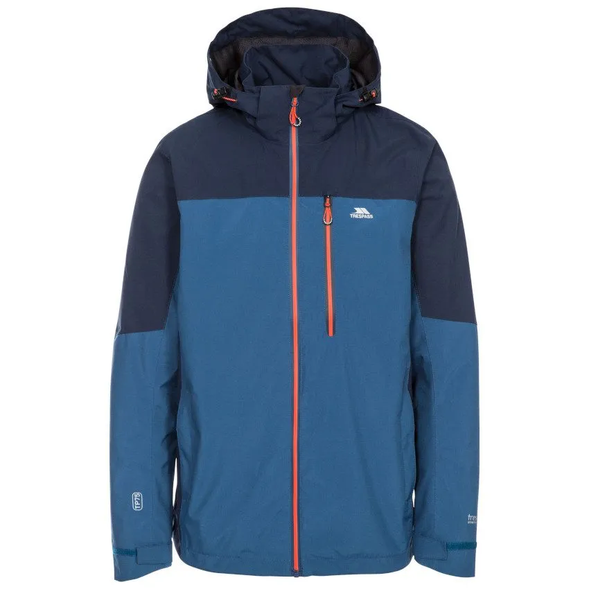 TRESPASS MEN’S WATERPROOF JACKET TAPPIN Indigo Giacca impermeabile uomo