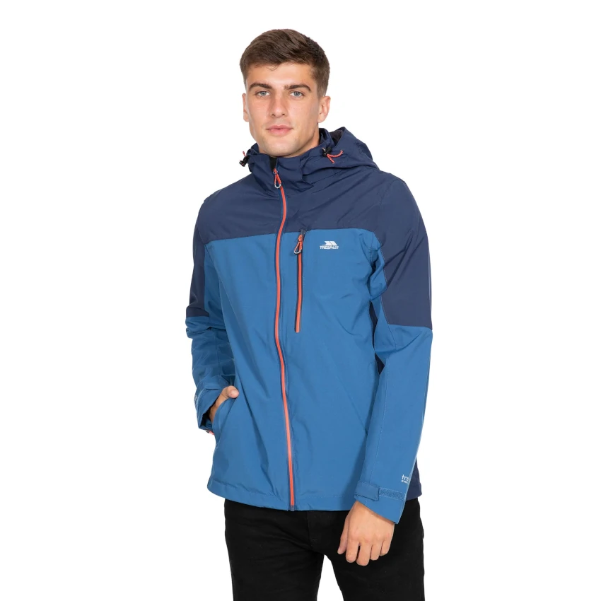 TRESPASS MEN’S WATERPROOF JACKET TAPPIN Indigo Giacca impermeabile uomo