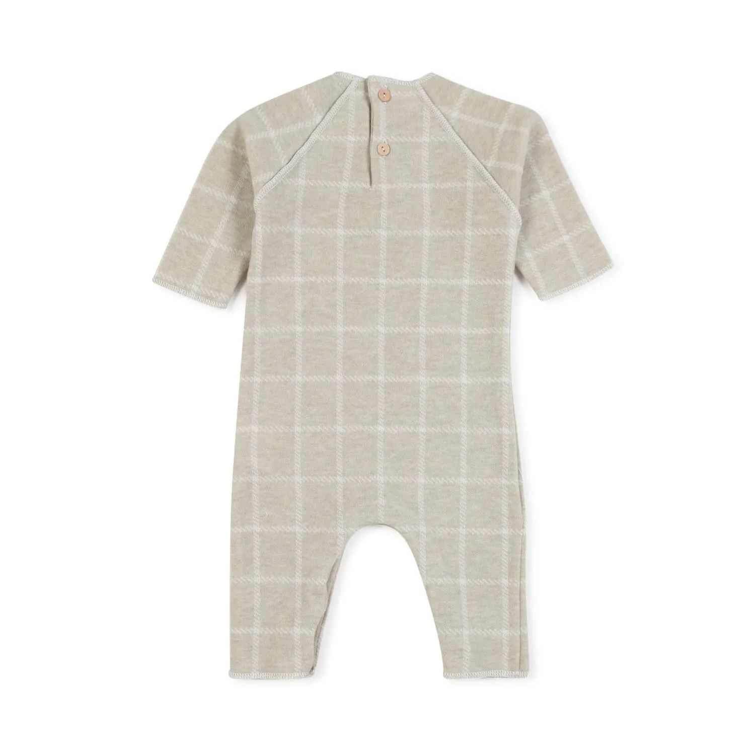Tutina Beige A Quadri Bimbo E Bimba