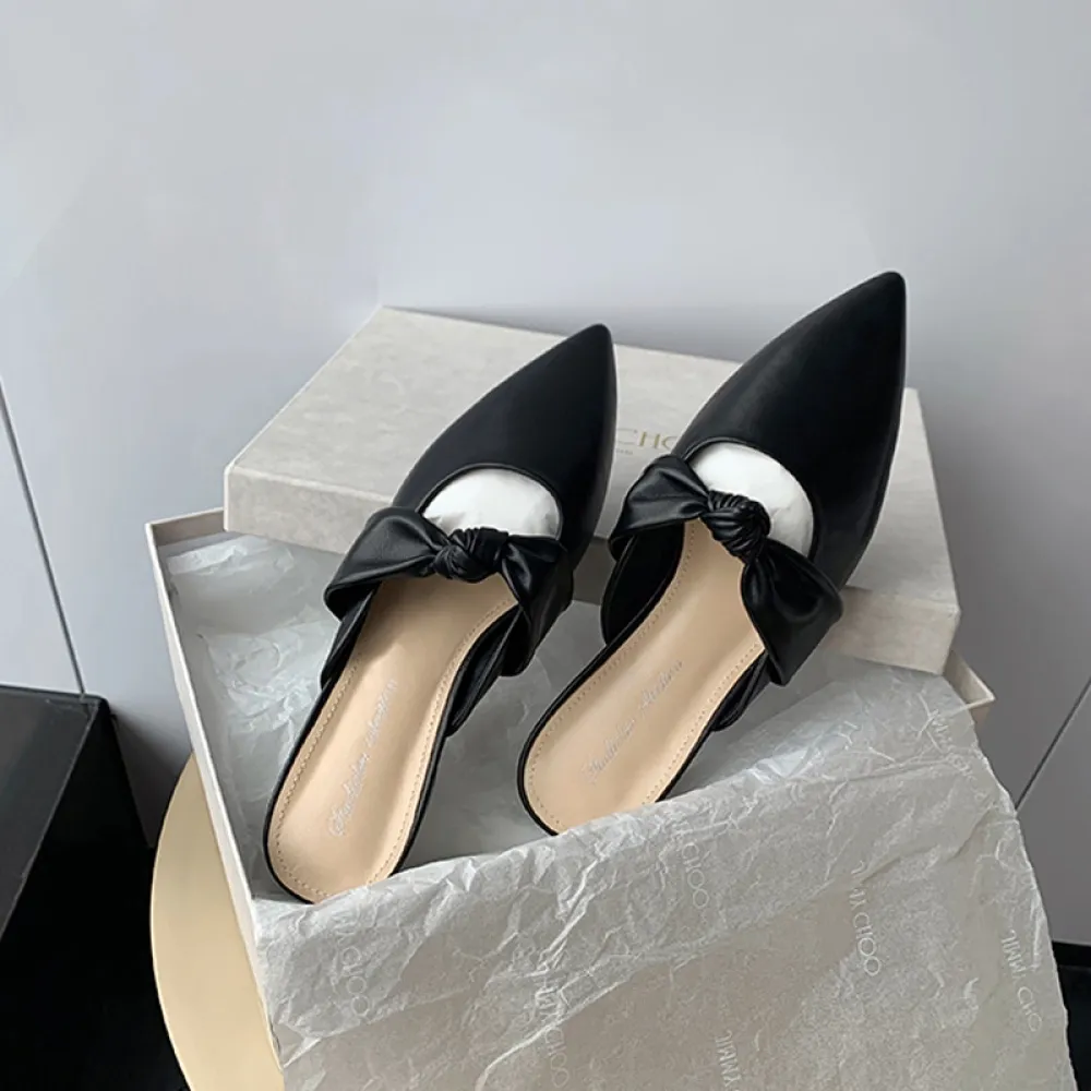 Uva Mamma Stesso Stile Estate Nuovo Stile Suola Spessa Punta a Punta Tacco Spesso Fiocco Suola Spessa Slip-on Borsa Punta Tacco