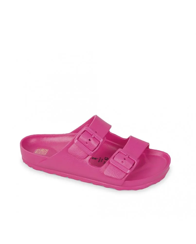 VALLEVERDE 59100 ciabatte doppia fibbia gomma piscina mare Slider shower fuxia
