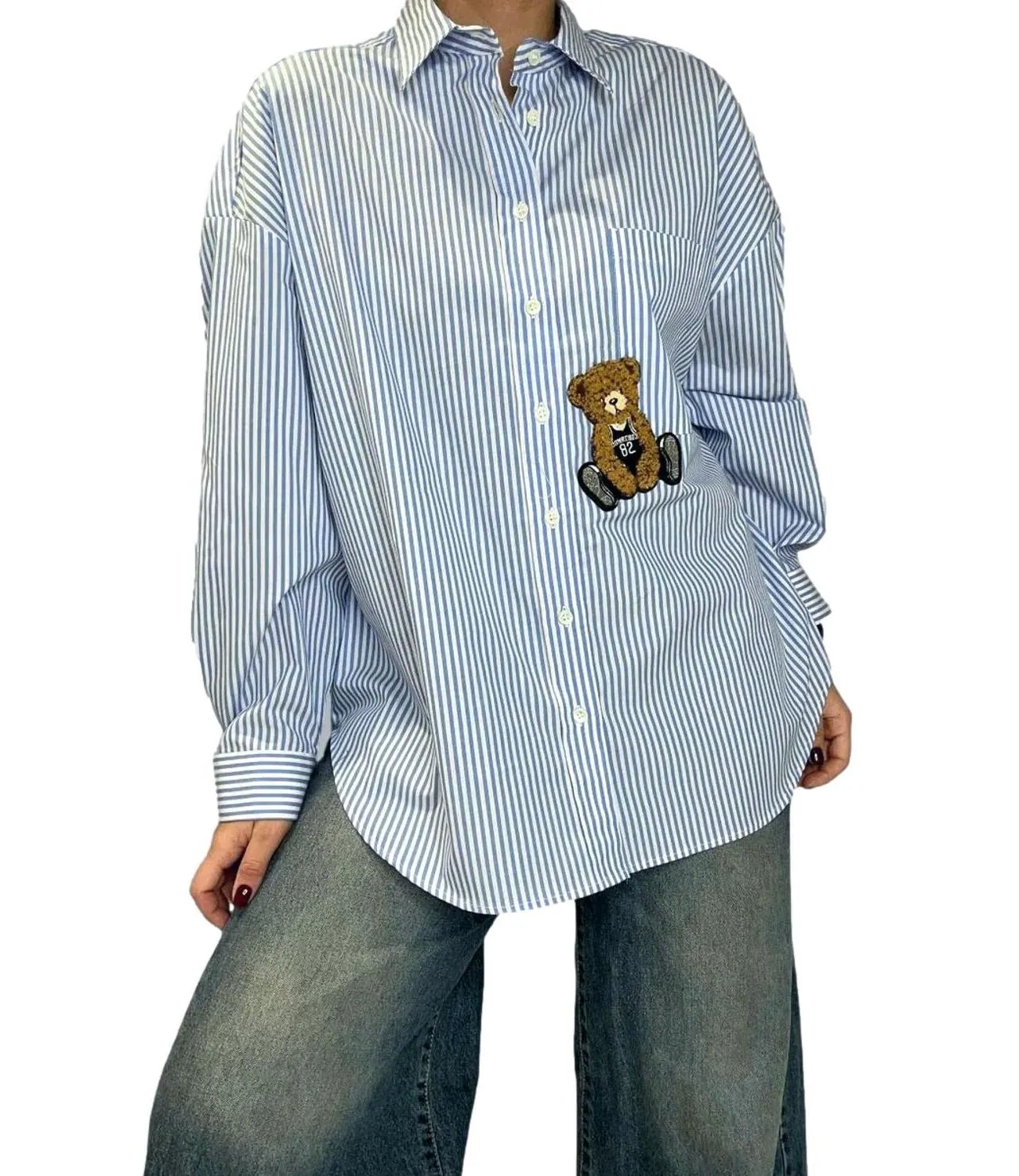 VICOLO Vicolo camicia azzurra righe donna