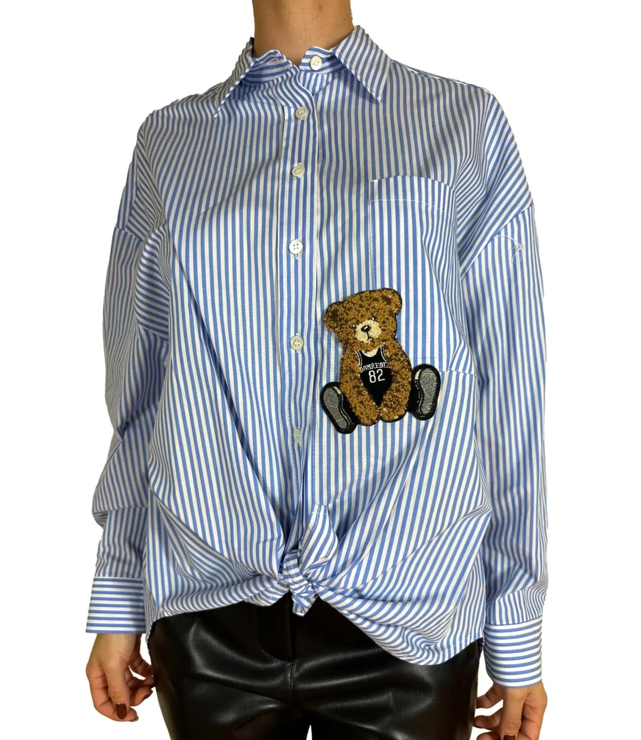 VICOLO Vicolo camicia azzurra righe donna