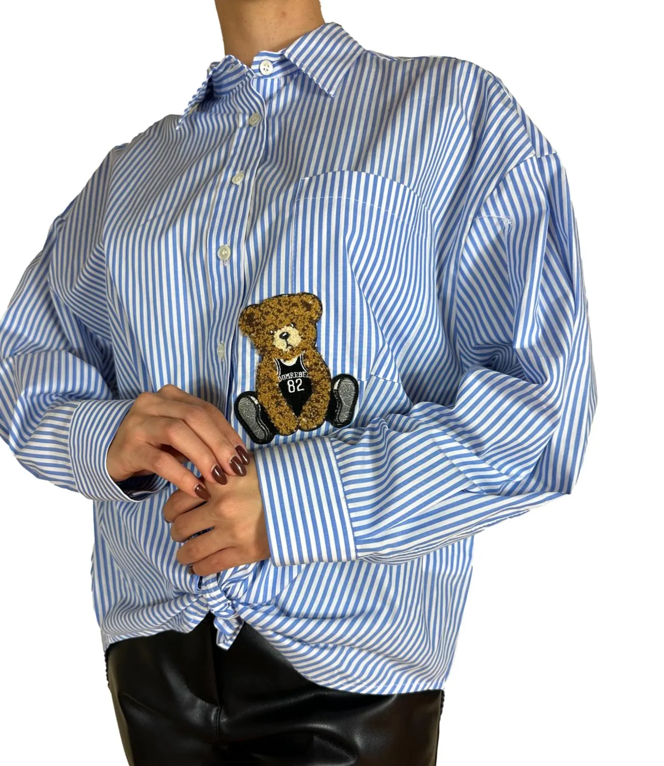 VICOLO Vicolo camicia azzurra righe donna