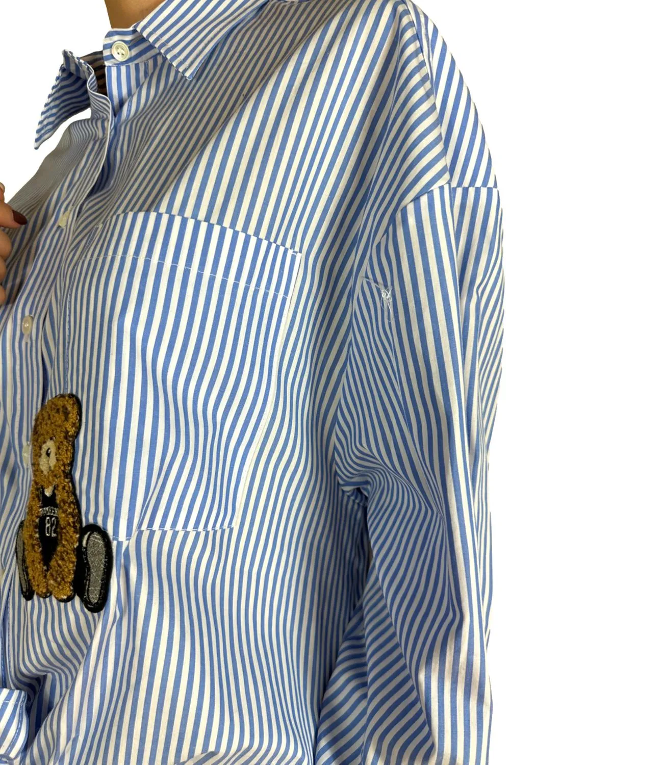 VICOLO Vicolo camicia azzurra righe donna