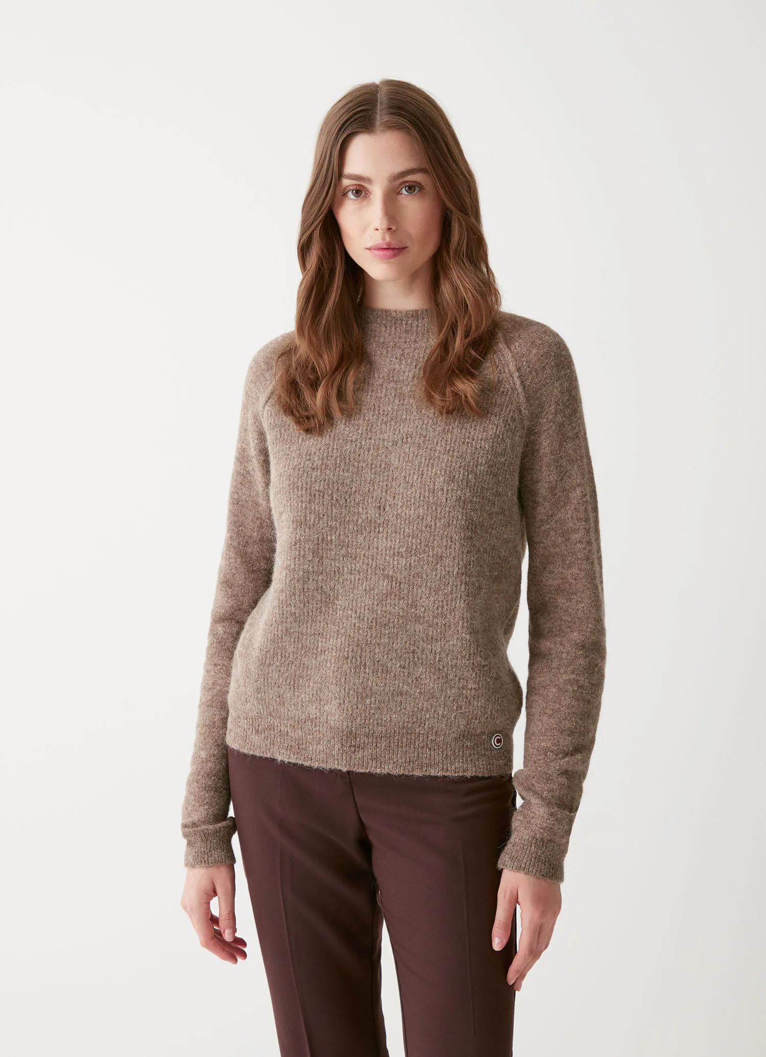 Volcano neck pullover in merino wool