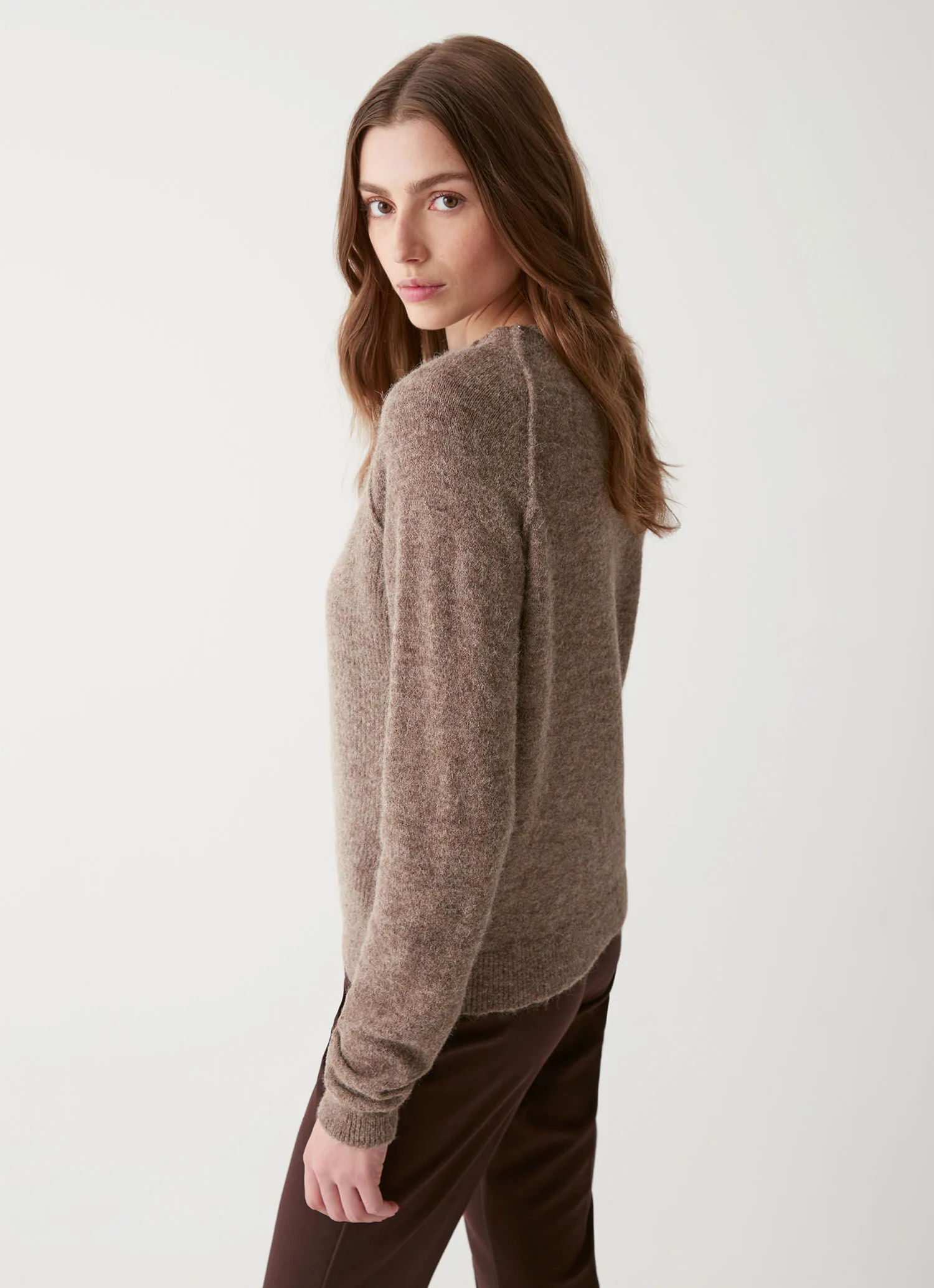 Volcano neck pullover in merino wool