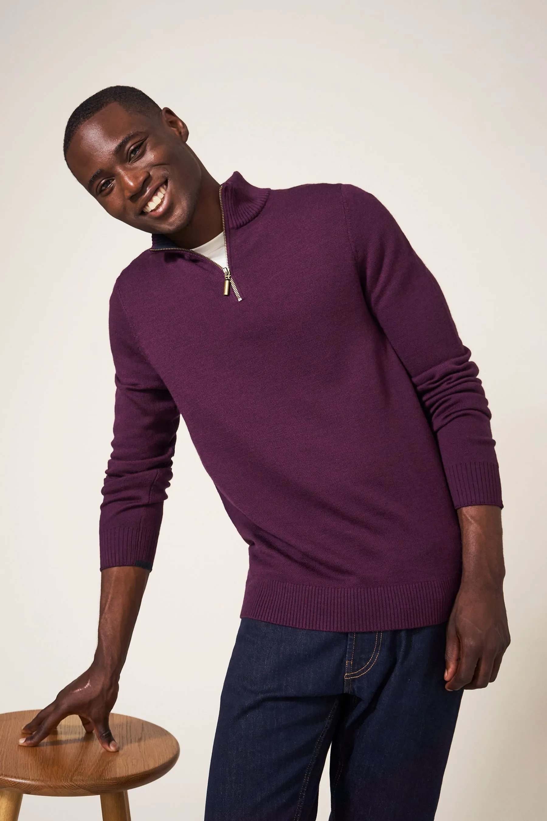White Stuff Newport - Maglia in lana merino con collo a imbuto    