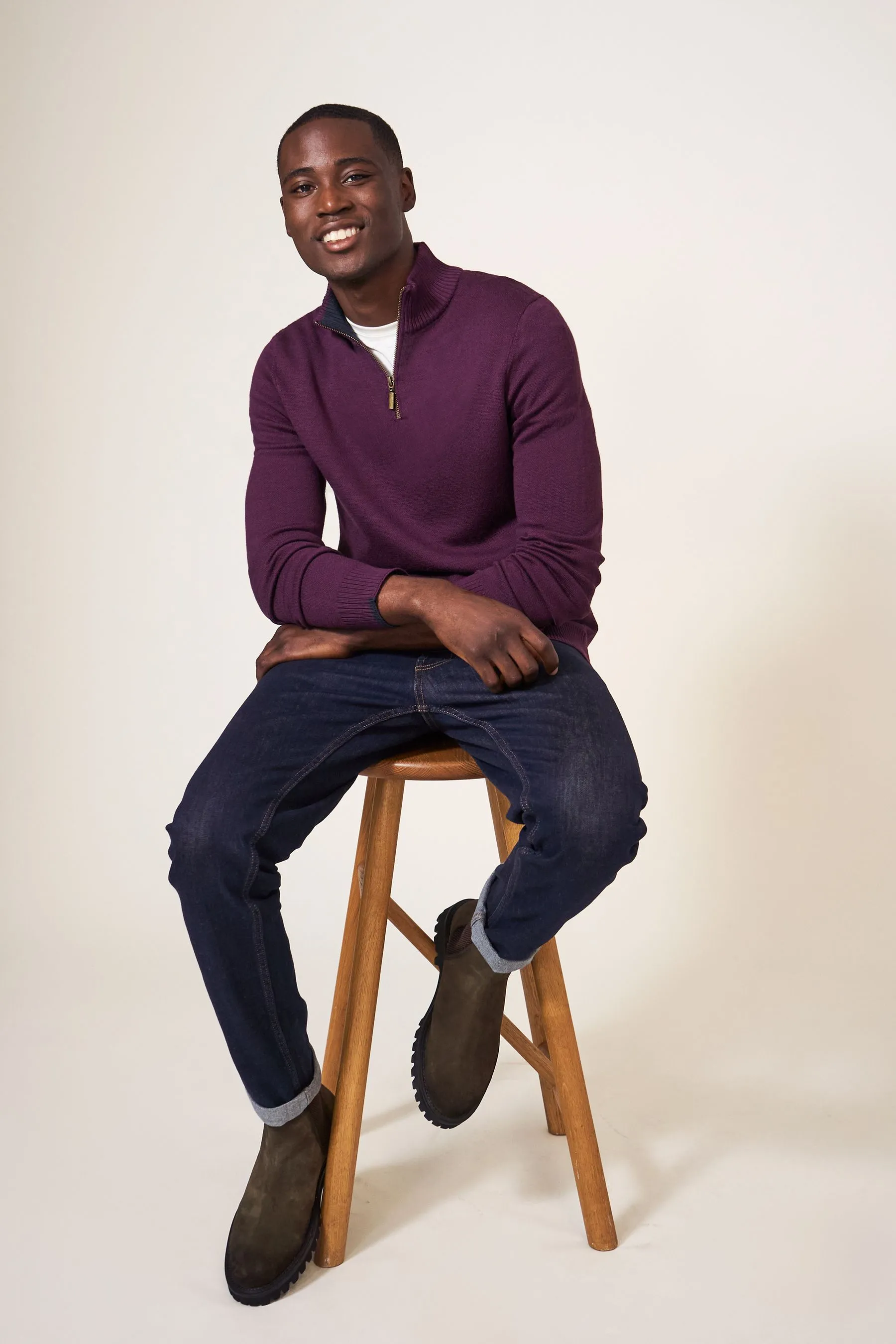 White Stuff Newport - Maglia in lana merino con collo a imbuto    