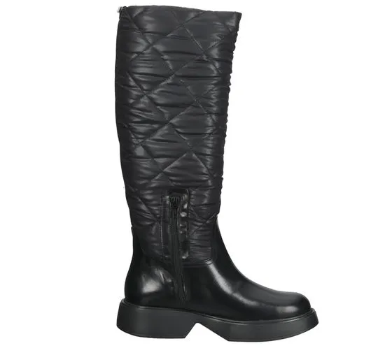 Wonders stivali invernali da donna scarpe in vera pelle con stivali da equitazione trapuntati B-8202 Oregon nero