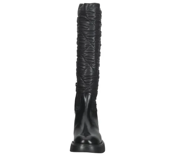 Wonders stivali invernali da donna scarpe in vera pelle con stivali da equitazione trapuntati B-8202 Oregon nero