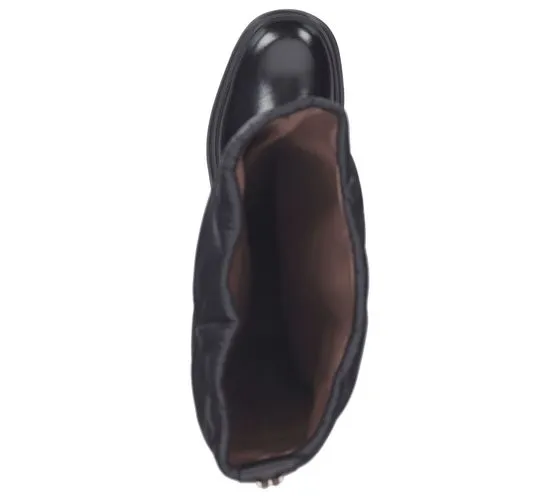 Wonders stivali invernali da donna scarpe in vera pelle con stivali da equitazione trapuntati B-8202 Oregon nero
