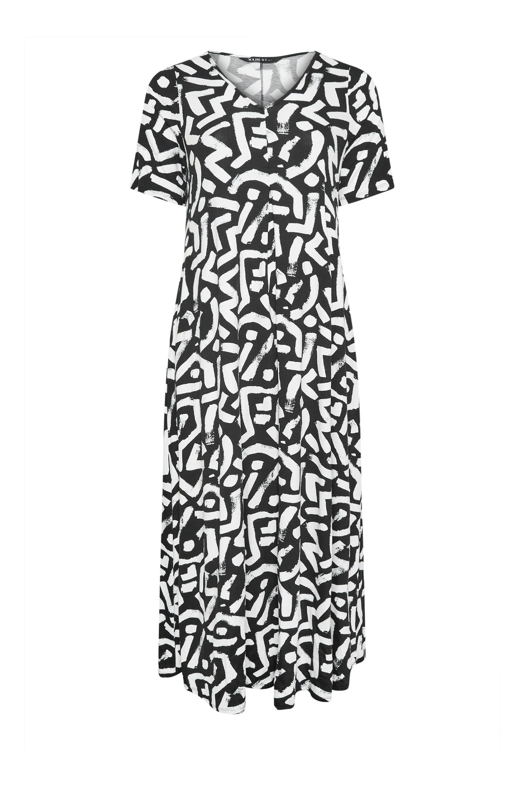 Yours Curve - Abito maxi con Stampa A pieghe astratto